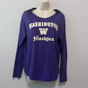 Colosseum WA Huskies Purple Pullover Hooded Long Sleeve Size M
